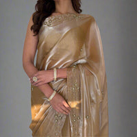 Sunlit Gold Organza Saree