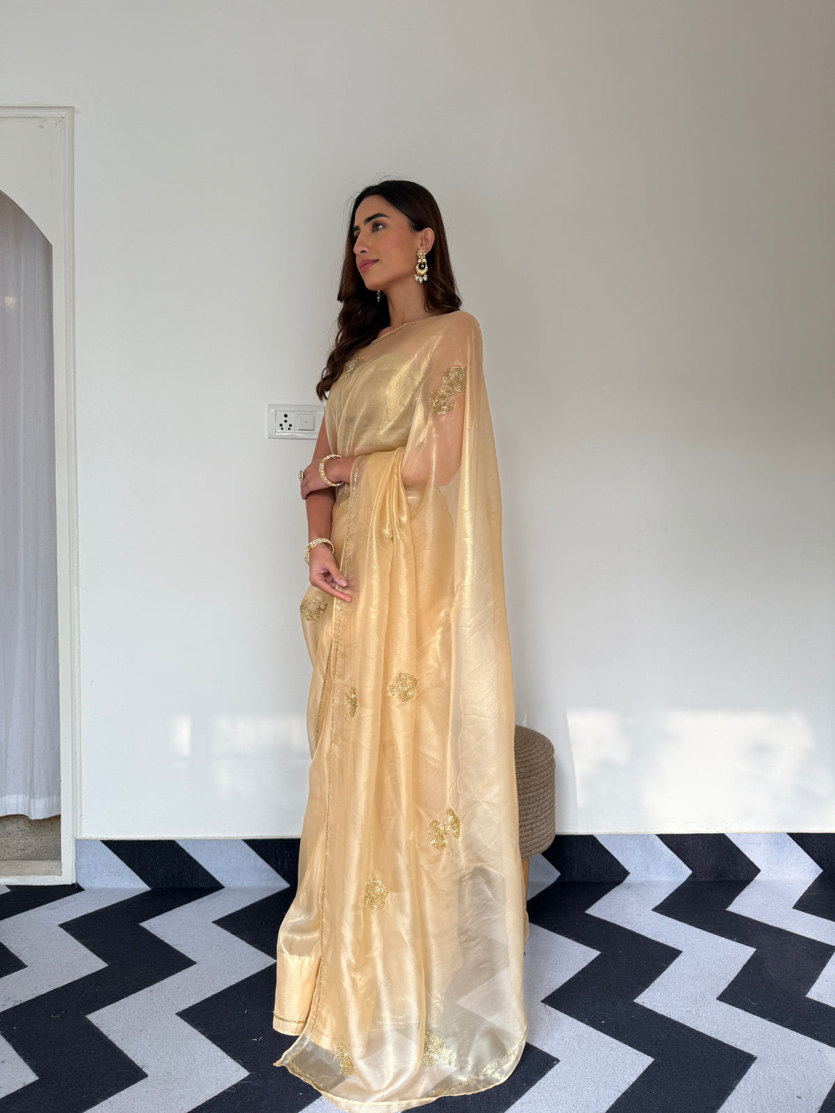 Auric Gold Organza Saree
