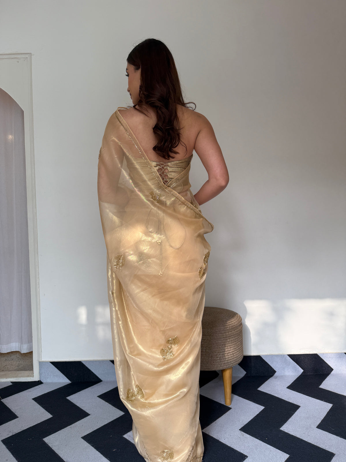 Auric Gold Organza Saree
