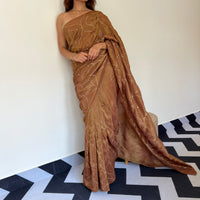 Coffee Caramel Tissue Saree