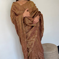 Coffee Caramel Tissue Saree