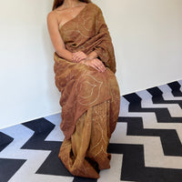 Coffee Caramel Tissue Saree