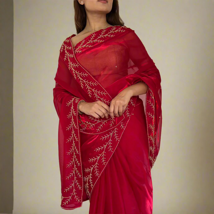 Ruby Spring Tissue Saree