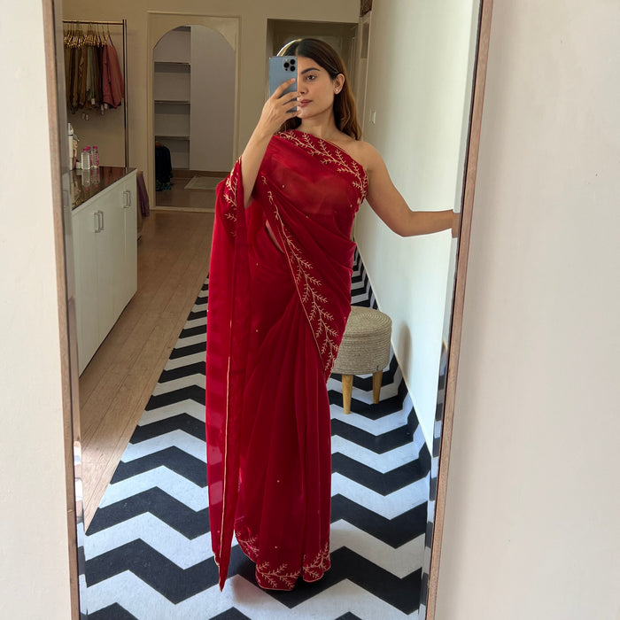 Ruby Spring Tissue Saree