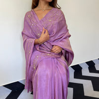 Starry Violet Tissue Saree