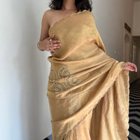 Melon Mist Tissue Saree