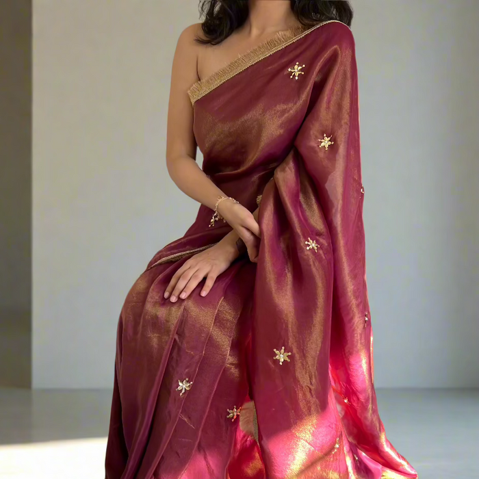 Ruby Royale Tissue Saree
