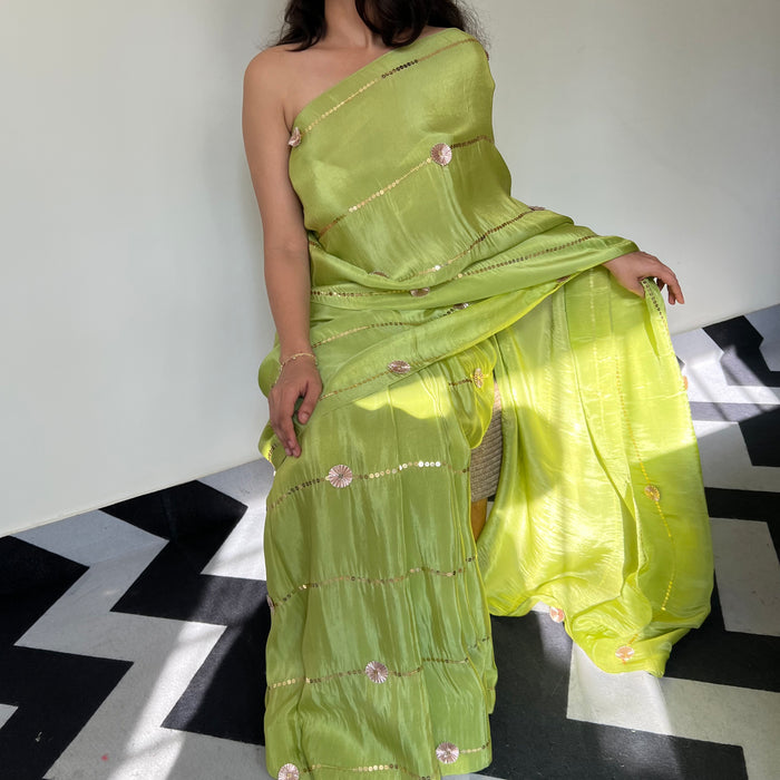 Mossy Charm Tissue Saree