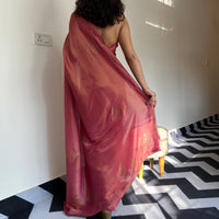 Ruby Radiance Tissue Saree