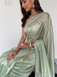 Pastel Pista Saree