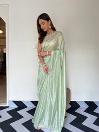Pastel Pista Saree