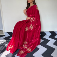 Fiery Rouge Saree