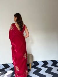 Fiery Rouge Saree