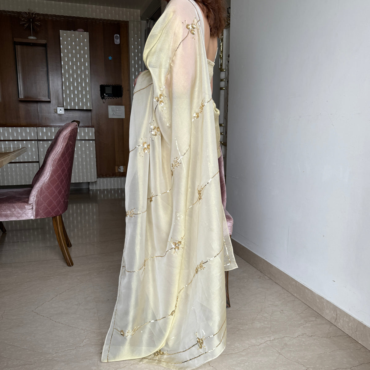 Golden Tissue Saree