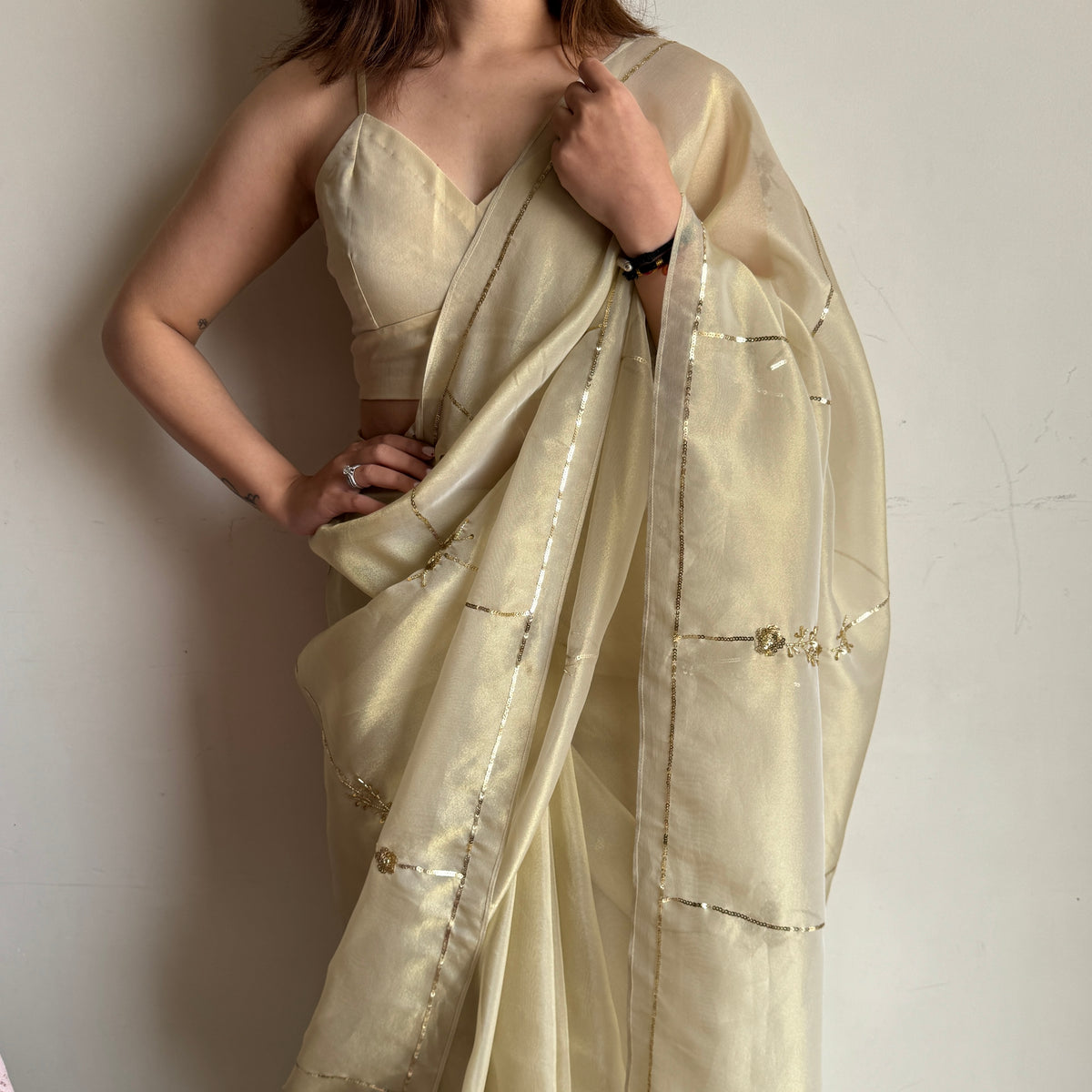 Golden Tissue Saree