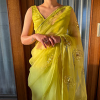 Sunny Lime Silk Organza