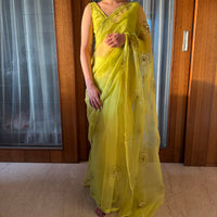 Sunny Lime Silk Organza