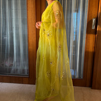 Sunny Lime Silk Organza