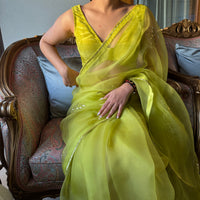 Sunny Lime Silk Organza