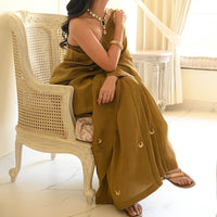 Brown Tissue Saree