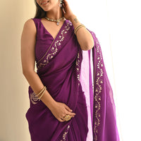 Royal Purple Organza Saree