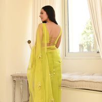 Sunny Lime Silk Organza